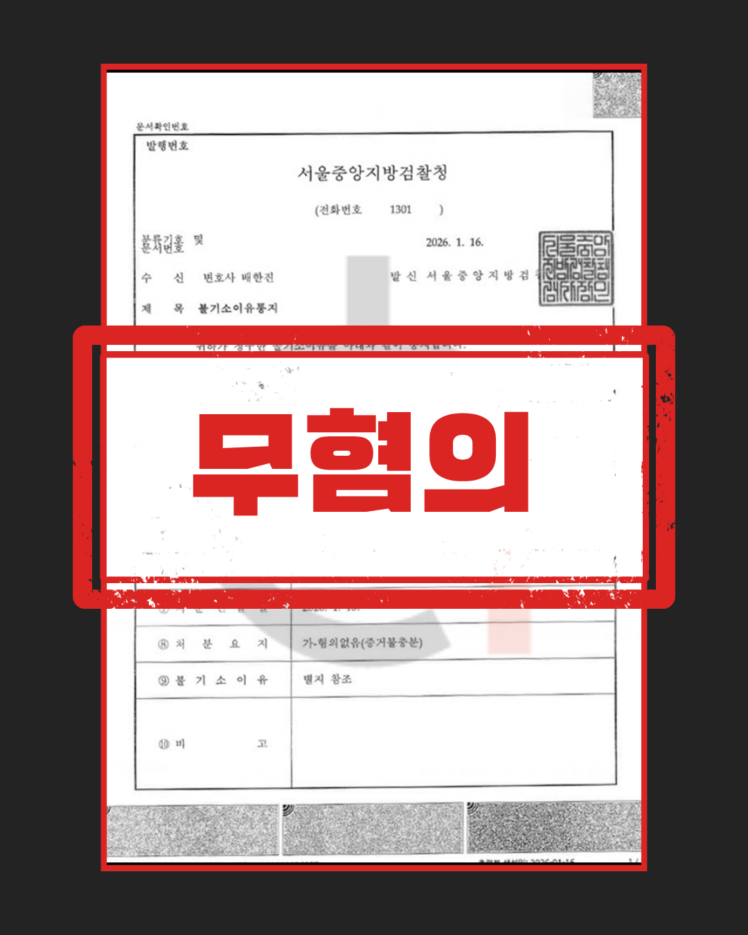 병역법위반 무혐의 판결문
