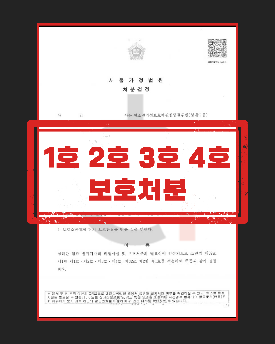 고등학생 소년재판 보호처분