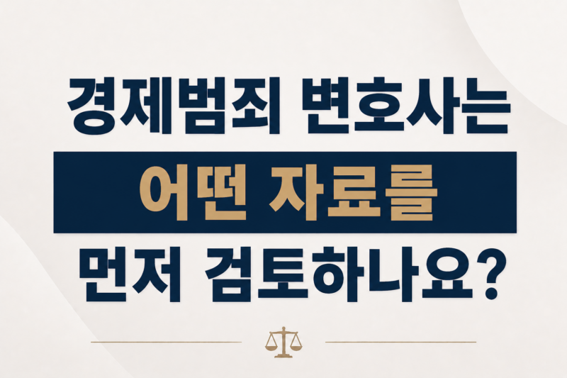 경제범죄 변호사는 어떤 자료를 먼저 검토하나요?