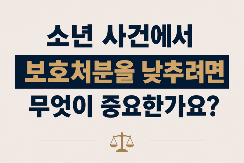 소년 사건에서 보호처분을 낮추려면 무엇이 중요한가요?
