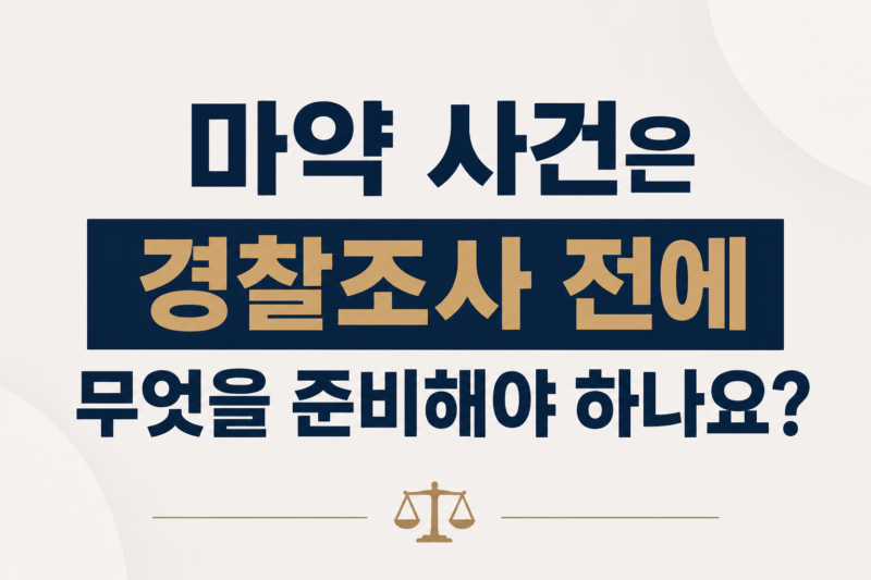 마약 사건은 경찰조사 전에 무엇을 준비해야 하나요?