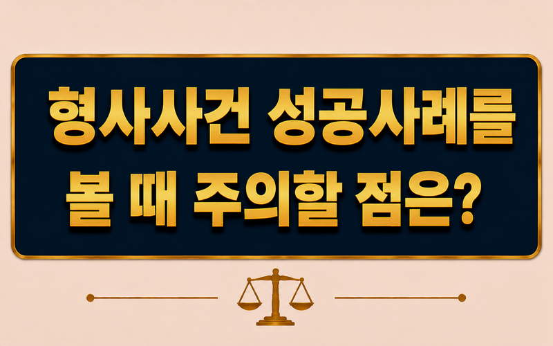 형사사건 성공사례를 볼 때 주의할 점은 무엇인가요?