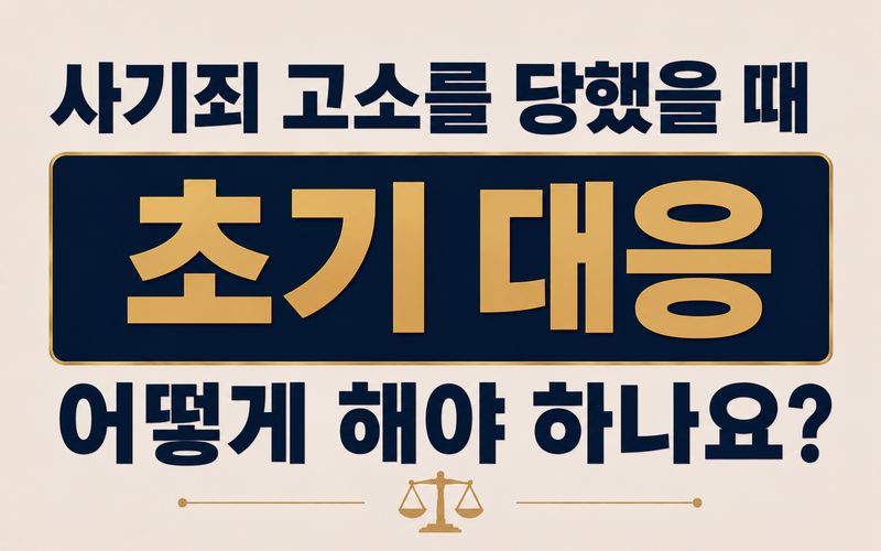 사기죄 고소를 당했을 때 초기 대응은 어떻게 해야 하나요?