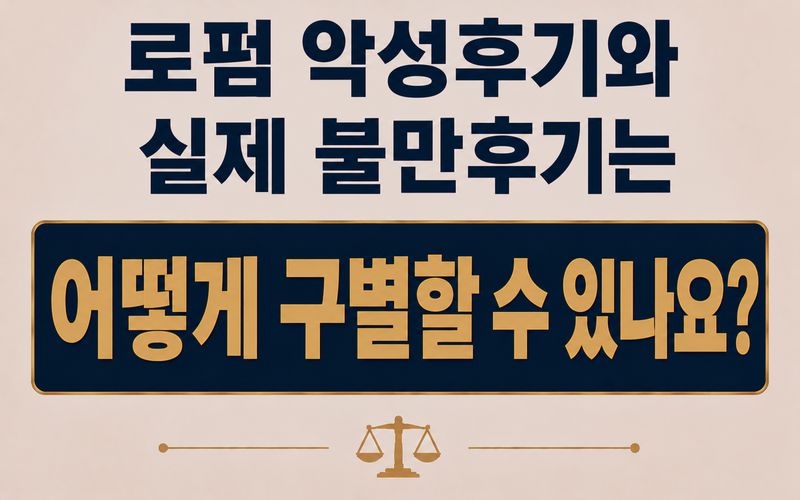 로펌 악성후기와 실제 불만후기는 어떻게 구별할 수 있나요?
