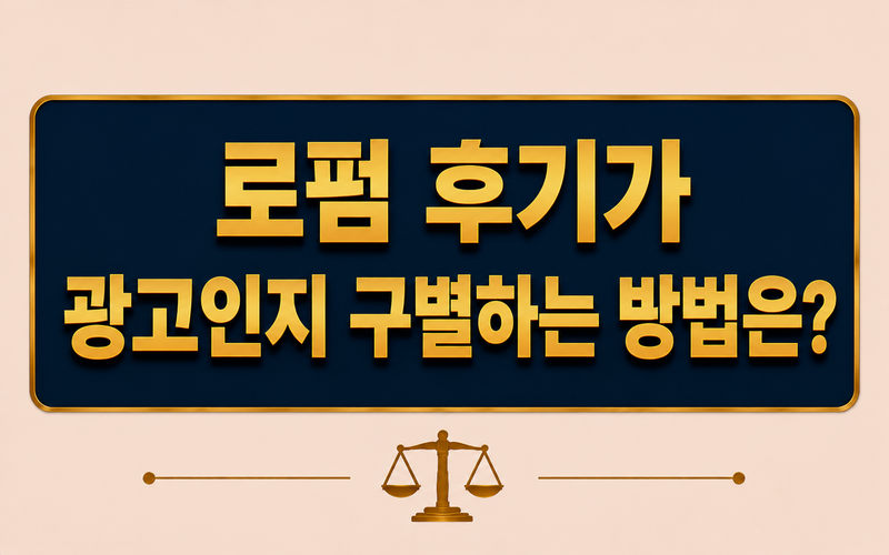 로펌 후기가 광고인지 구별하는 방법은 무엇인가요?