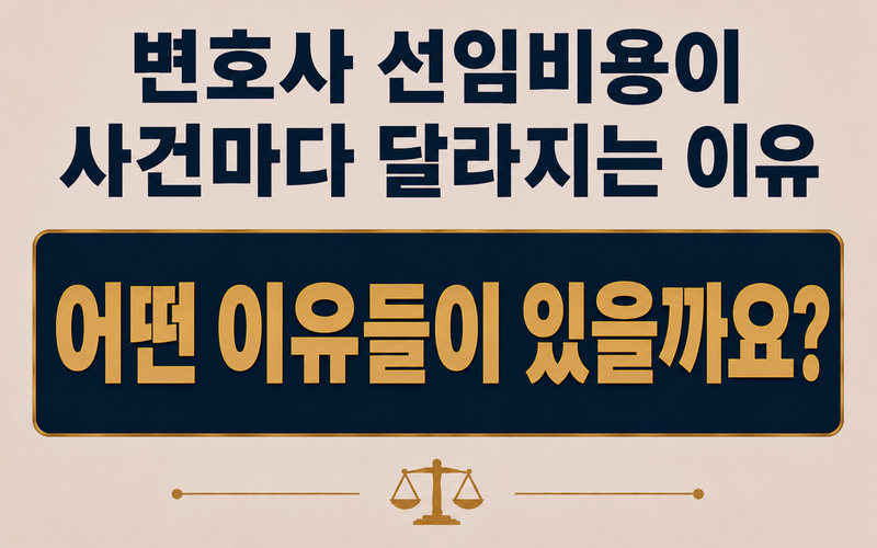 변호사 선임비용이 사건마다 달라지는 이유