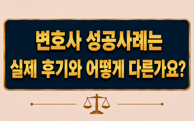 변호사 성공사례는 실제 후기와 어떻게 다른가요?