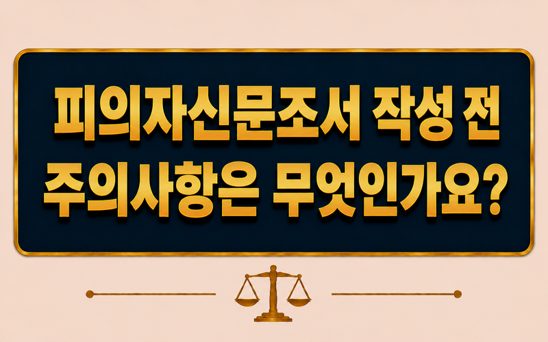 피의자신문조서 작성 전 주의사항은 무엇인가요?