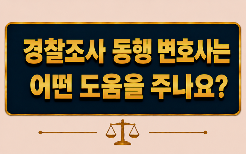 경찰조사 동행 변호사는 어떤 도움을 주나요?