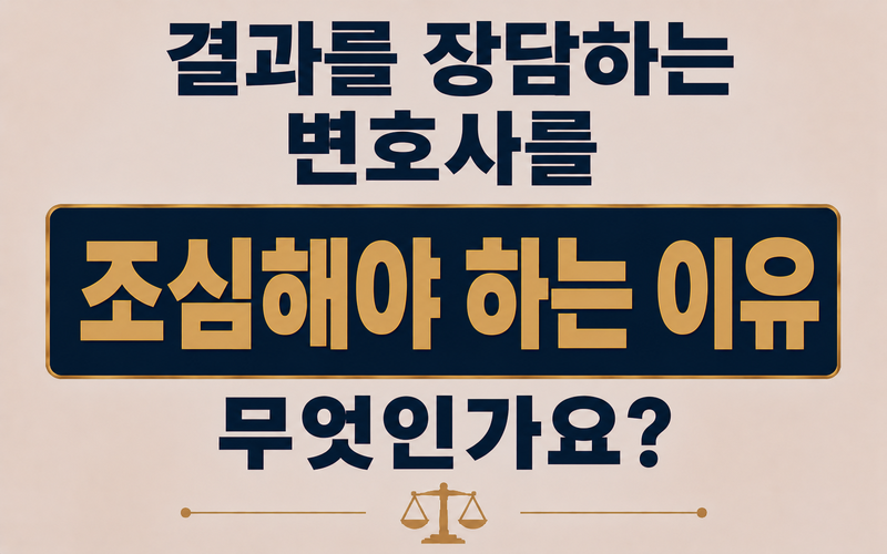 결과를 장담하는 변호사를 조심해야 하는 이유