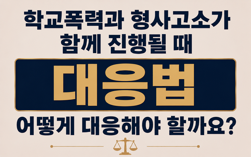 학교폭력과 형사고소가 함께 진행될 때 대응법