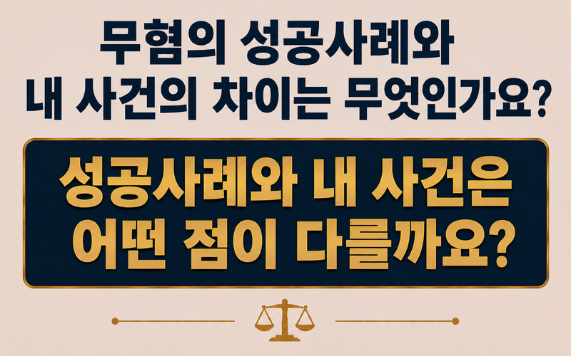 무혐의 성공사례와 내 사건의 차이는 무엇인가요?